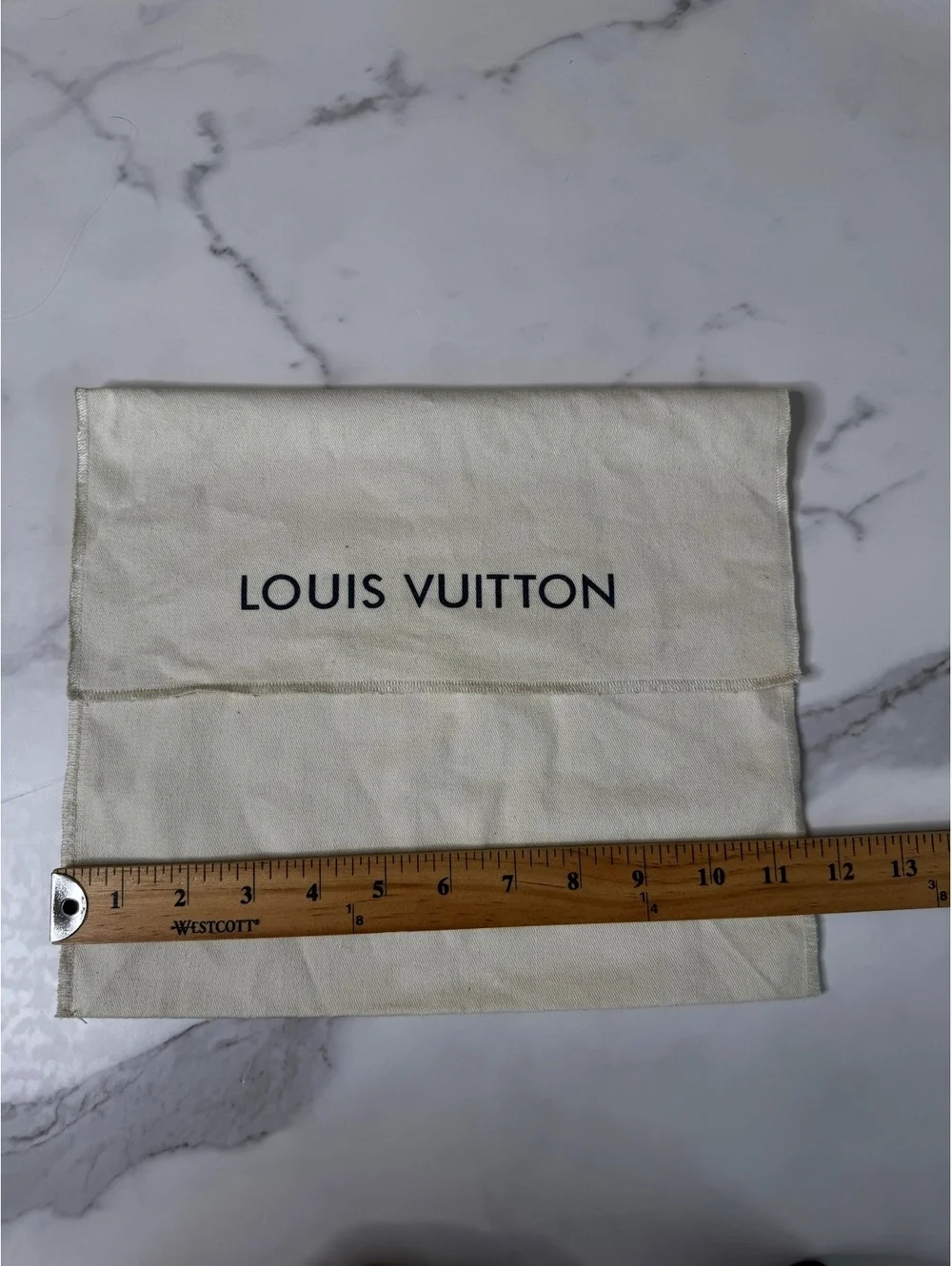 Louis Vuitton cream canvas dust bag 11X10